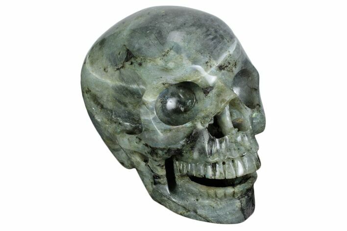 Realistic, Shimmering Labradorite Skull - Madagascar #382025